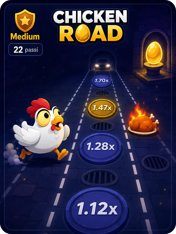 Livello Medium di Chicken Road: 22 passi